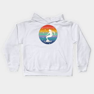 Mermaid's silhouette in moon tones Kids Hoodie